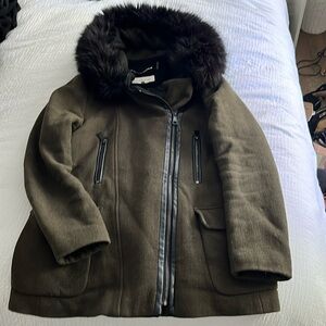 Army green winter coat